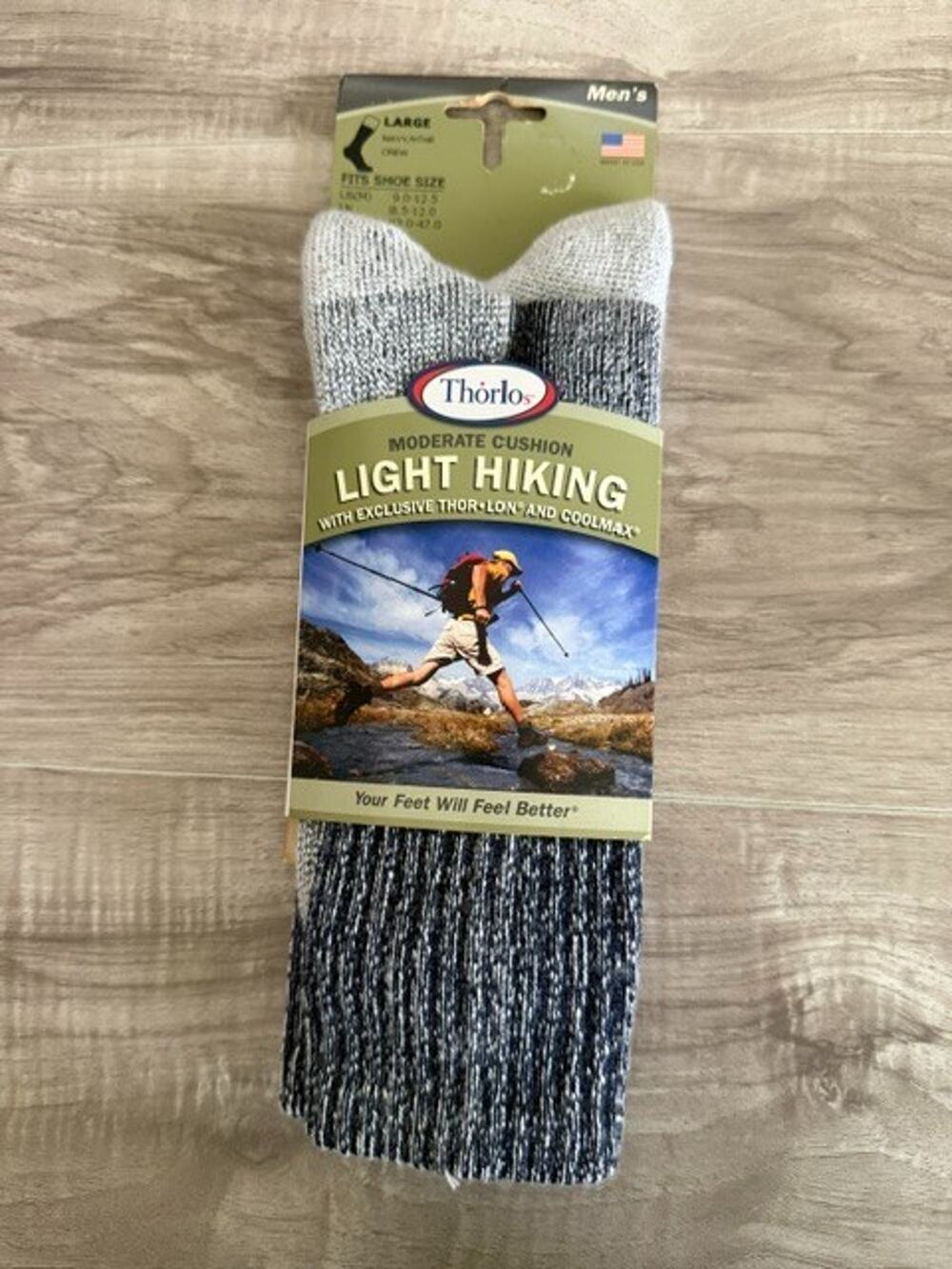 NEW Thorlo Men's Light Hiking Socks - Size Large
